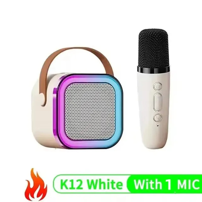 K12 Bluetooth Karaoke Machine Portable 5.3 PA Speaker System with 1-2 Wireless Microphones Home Family Singing Children'S Gifts